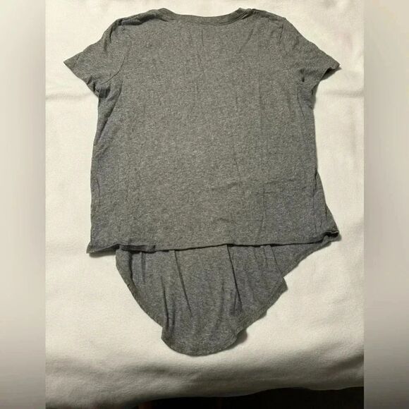 Madewell Front Knot Tee | Marled Gray | Size Small - Picture 4 of 6